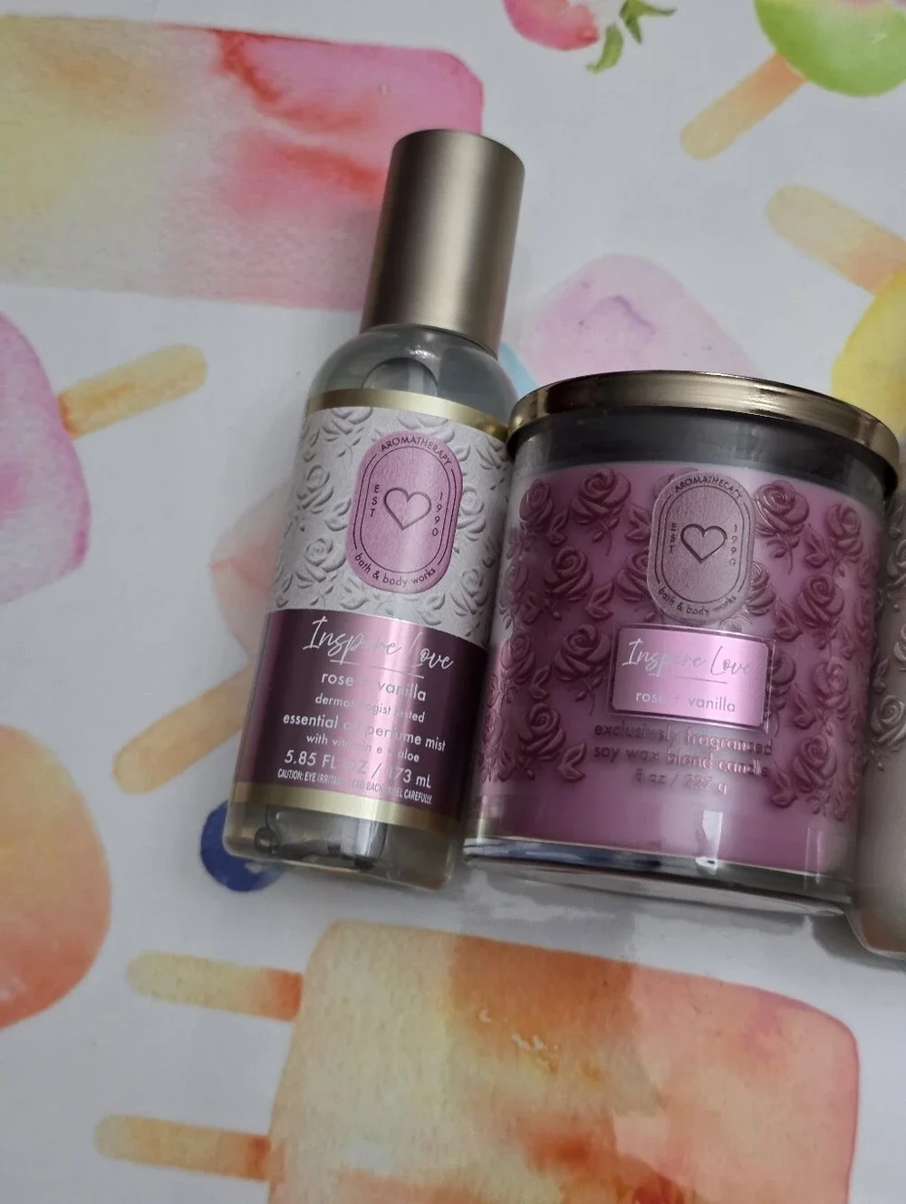 Bath & Body Works Inspire Love Rose + Vanilla 5 Piece Gift Set New RARE